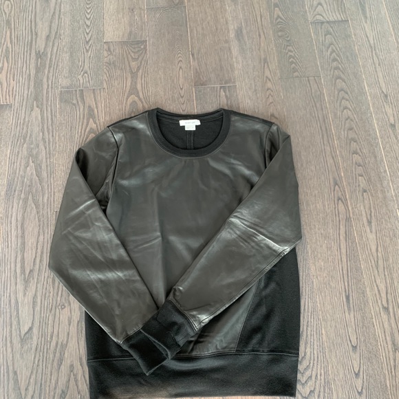 Helmut Lang Lamb Leather and Wool Sweatshirt - Picture 4 of 10